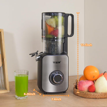 Slow Masticating Juicer - 4.8″ Wide Chute for Whole Fruits & Veggies