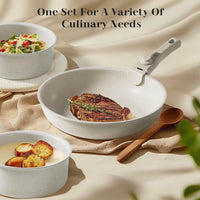 12 Pcs Pots and Pans Set Nonstick - Kitchen Cookware Set with Detachable Handle