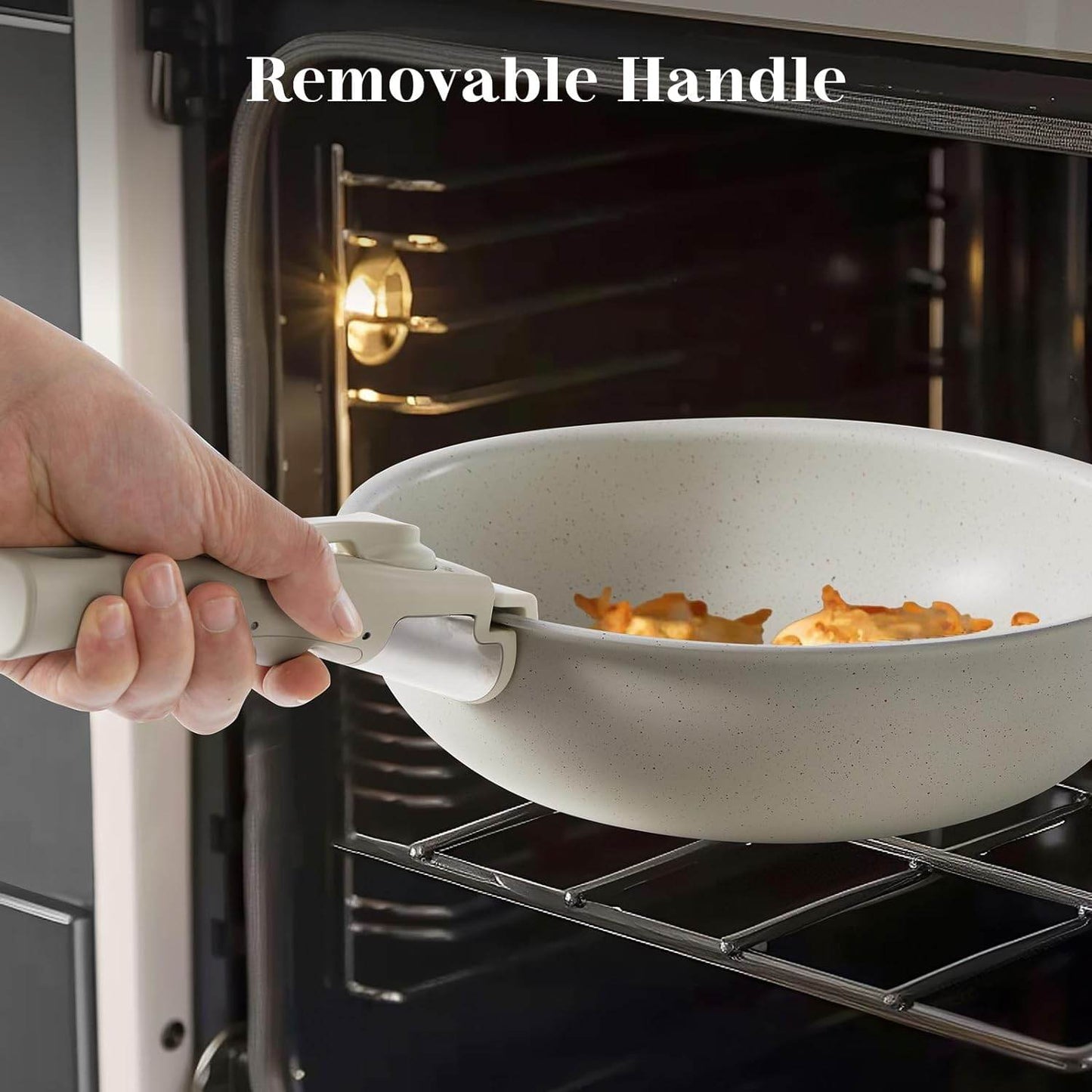 12 Pcs Pots and Pans Set Nonstick - Kitchen Cookware Set with Detachable Handle