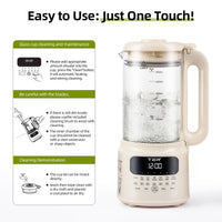 10-in-1 Nut & Bean Milk Maker - 1.5L, Preset Programs, Auto-Clean & Warm
