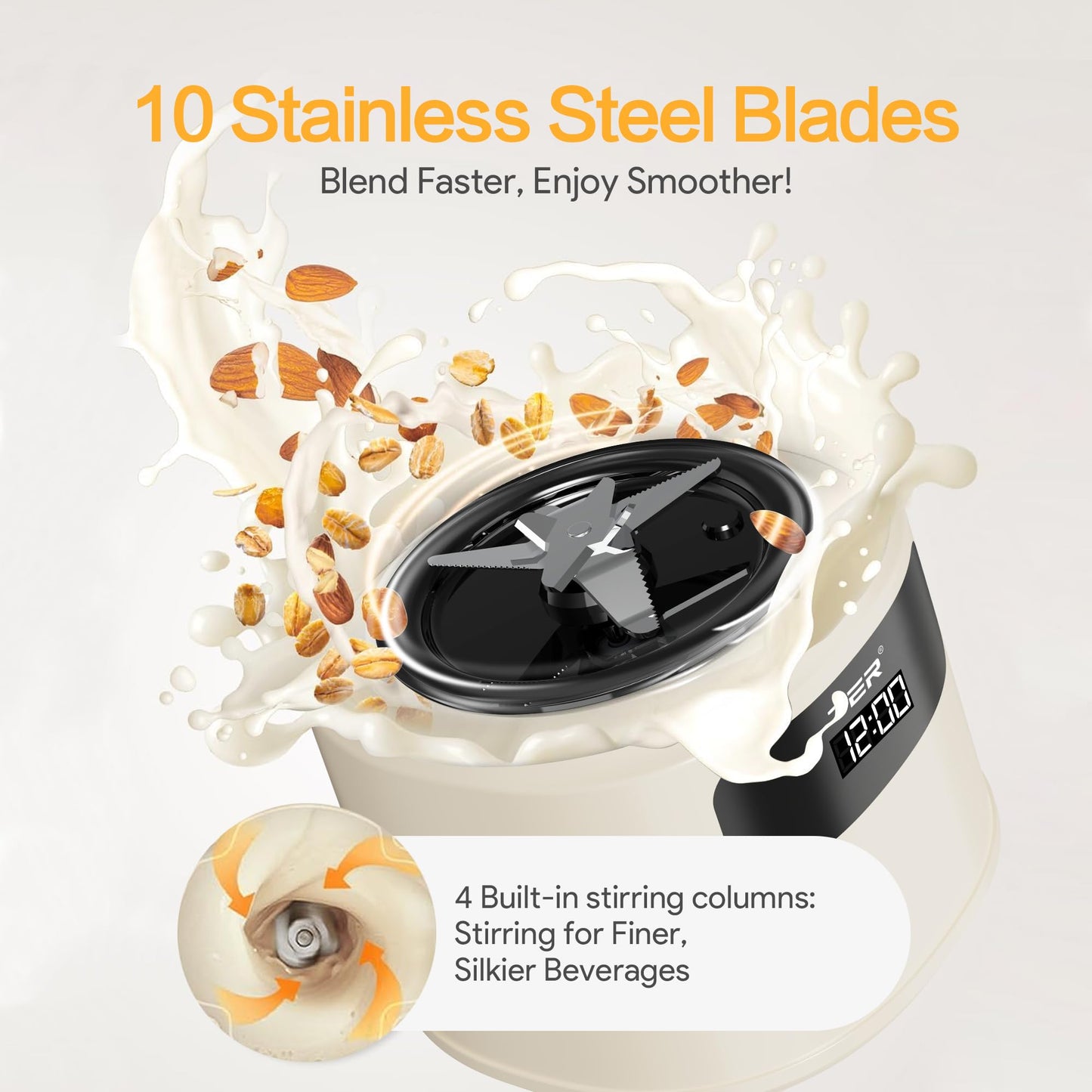 10-in-1 Nut & Bean Milk Maker - 1.5L, Preset Programs, Auto-Clean & Warm
