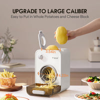 Electric Cheese Grater - 5 Blades, 5-in-1 Veggie Chopper, 110mm