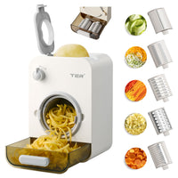 Electric Cheese Grater - 5 Blades, 5-in-1 Veggie Chopper, 110mm