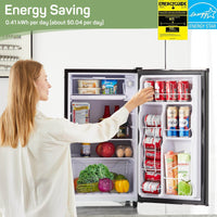3.2 Cu.Ft Mini Fridge with Freezer - Quiet Single Door for Dorm & Office