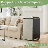 3.2 Cu.Ft Mini Fridge with Freezer - Quiet Single Door for Dorm & Office