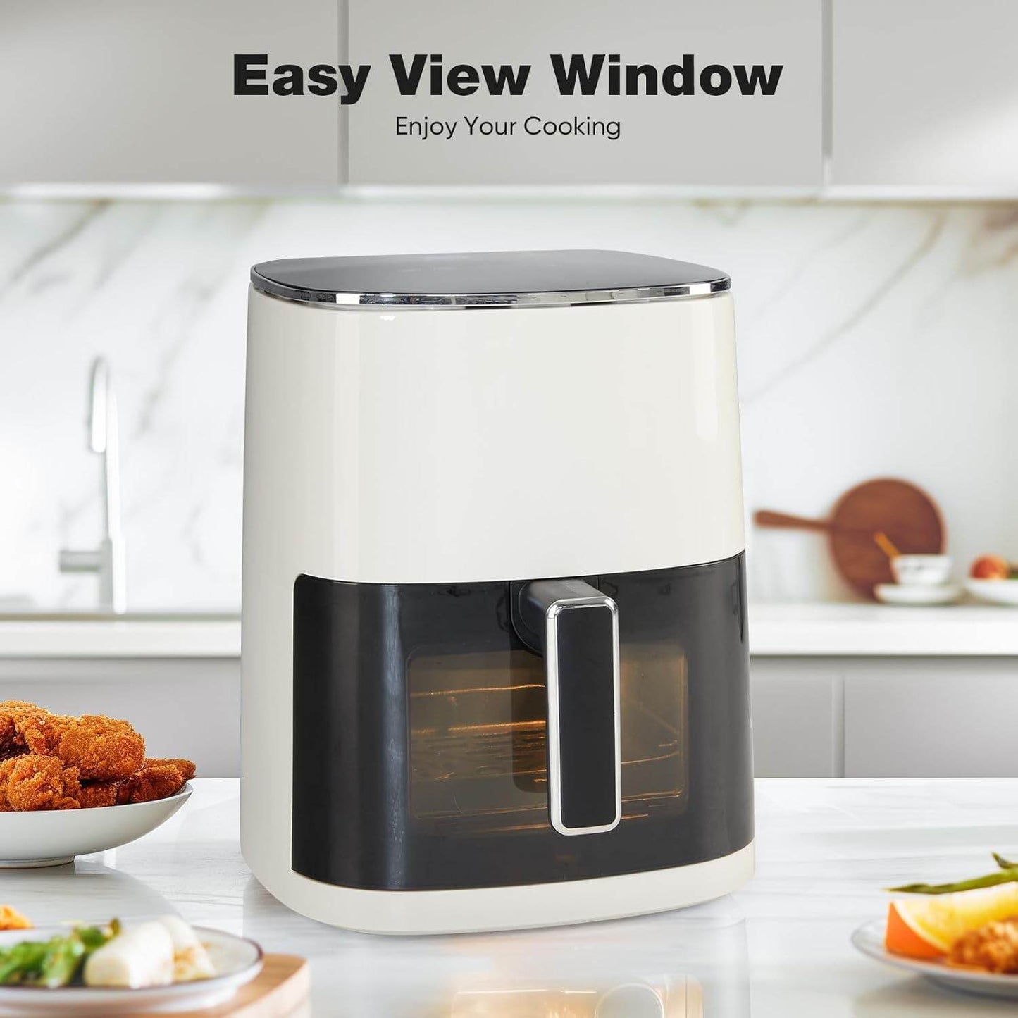 Air Fryer, 6-Quart with Viewing Window, 12-in-1 Functions - Air Fry, Roast, Reheat, Dehydrate, Bake, Steam, and More, 400°F Max