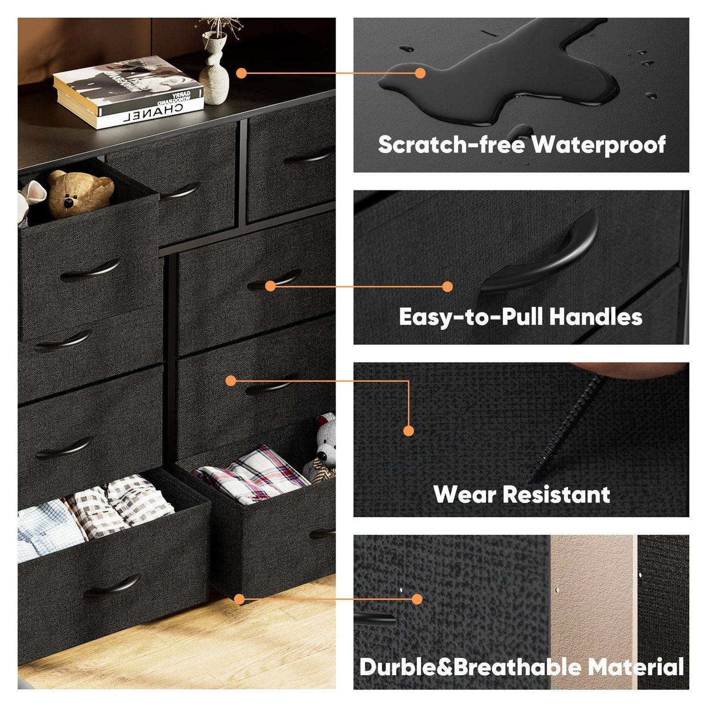 9 Drawer Combination Storage Fabric Cabinet