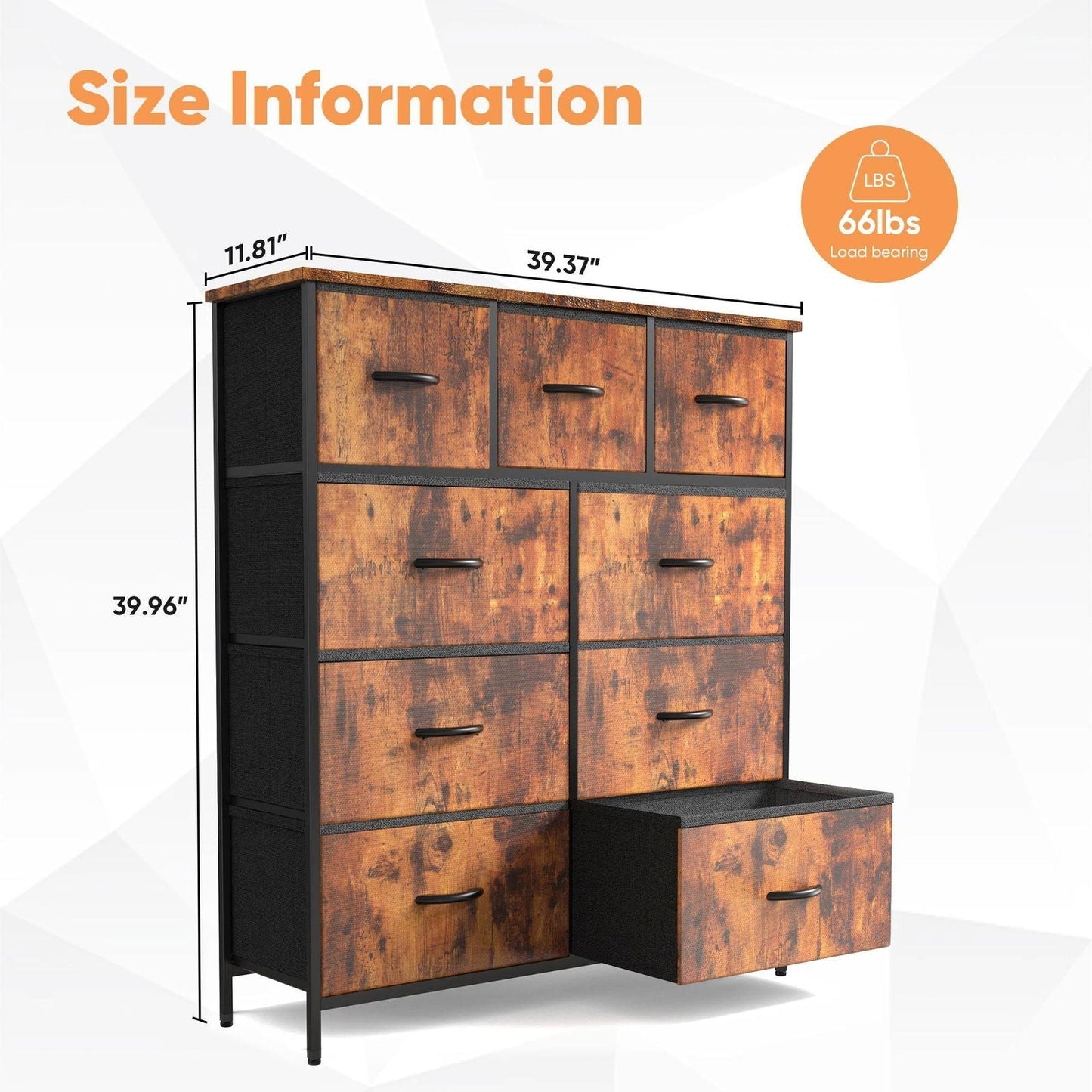 9 Drawer Combination Storage Fabric Cabinet