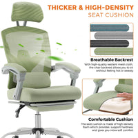 Gaming Reclining High-Back Mesh Chair with Ergonomic Leg Rest