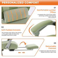 Gaming Reclining High-Back Mesh Chair with Ergonomic Leg Rest