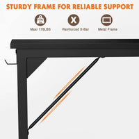 Writing Desk with Storage Bag & Hook, Modern Style Computer Home Office Desk