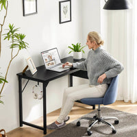 Writing Desk with Storage Bag & Hook, Modern Style Computer Home Office Desk