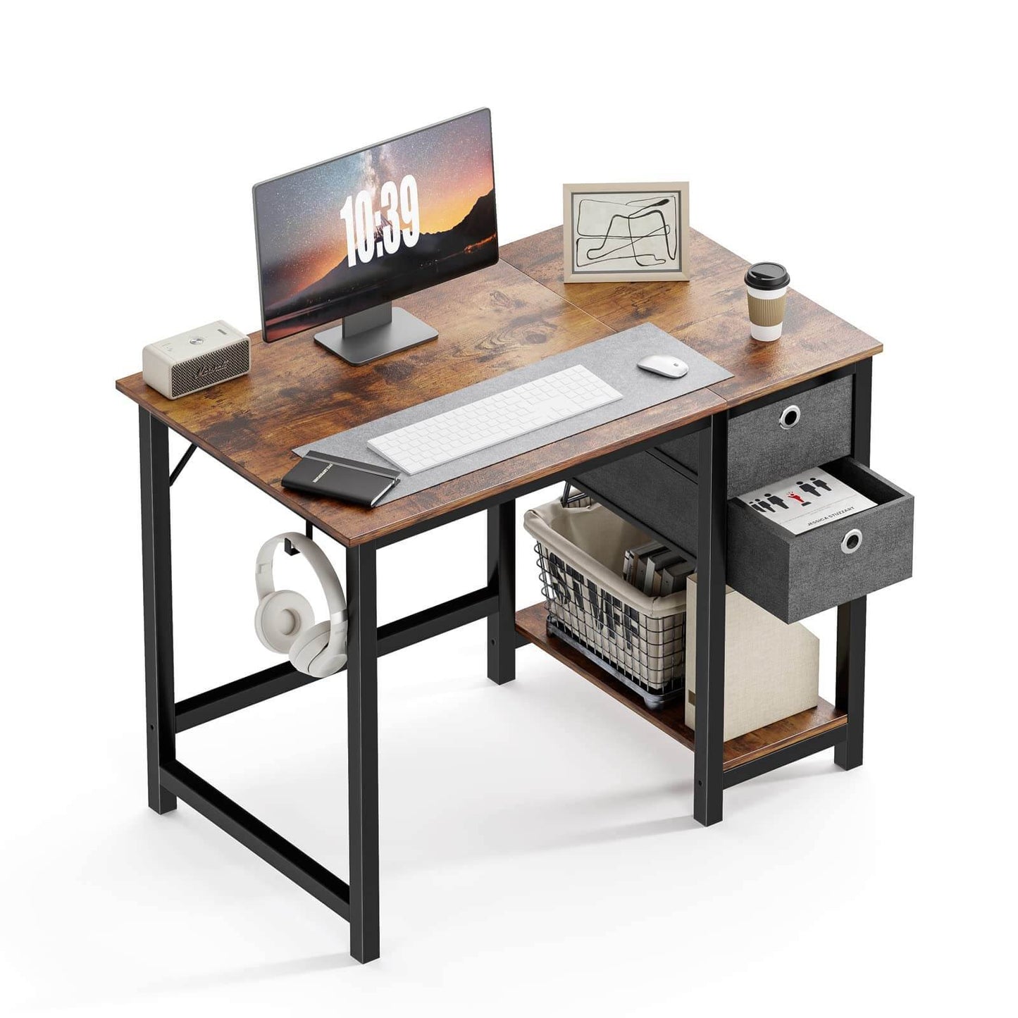 Computer Desk with Drawers for Home Office with Storage