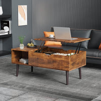 Wood Lift Top Coffee Table, Hidden Compartment & Adjustable Storage
